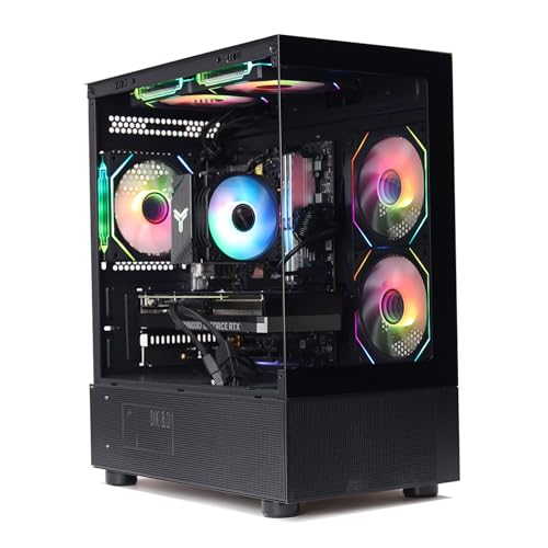 MXZ Intel Core i7 12700F 5.2GHz,GeForce RTX 4070, Gaming PC,16G DDR4, M.2 SSD 1T, B760, 6RGB Fans,Windows 11 Pro, Gamer Desktop Computer(I7 12700F RTX 4070)